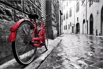plakat czerwony rower